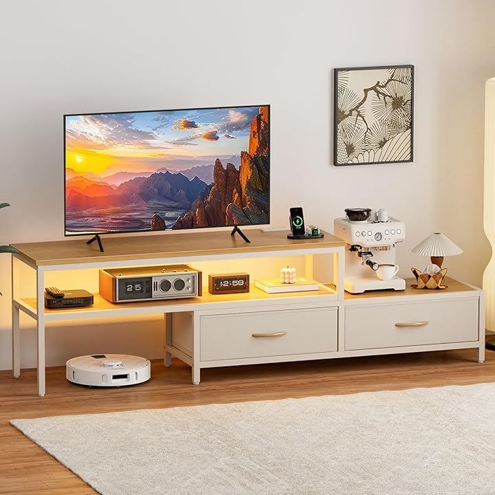 IKIFLY テレビ台 伸縮 テレビボード 収納チェスト ロータイプ 棚付き 