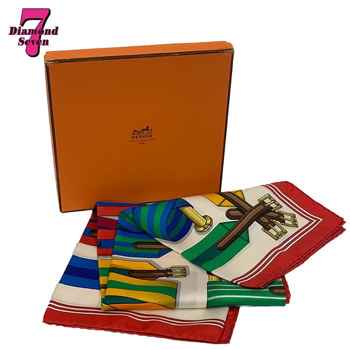 中古】 HERMES エルメス カレ90 J.METZ Les Sangles サングル