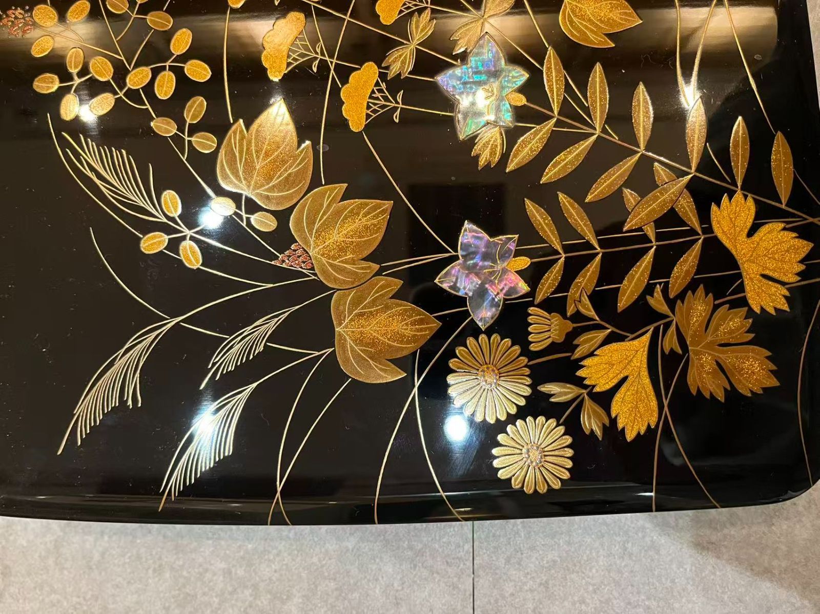 最高級】輪島塗 加賀蒔絵 寺尾玉峰作 秋草螺鈿文庫 硯箱 伝統工芸 未