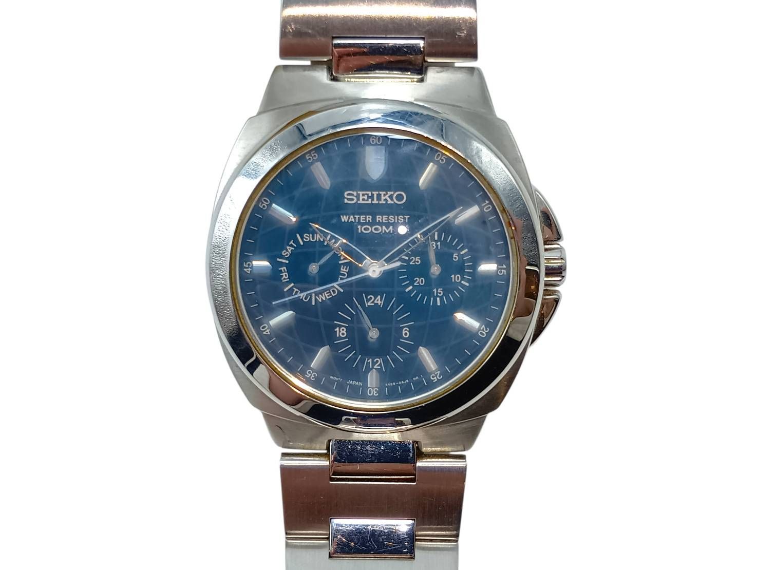 SEIKO 5Y89-OAFO 腕時計 100M クォーツ トリプルカレンダー メンズ 