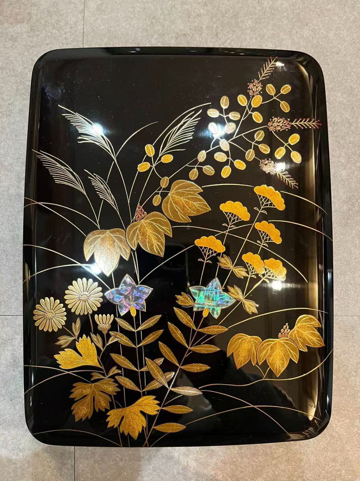 最高級】輪島塗 加賀蒔絵 寺尾玉峰作 秋草螺鈿文庫 硯箱 伝統工芸 未