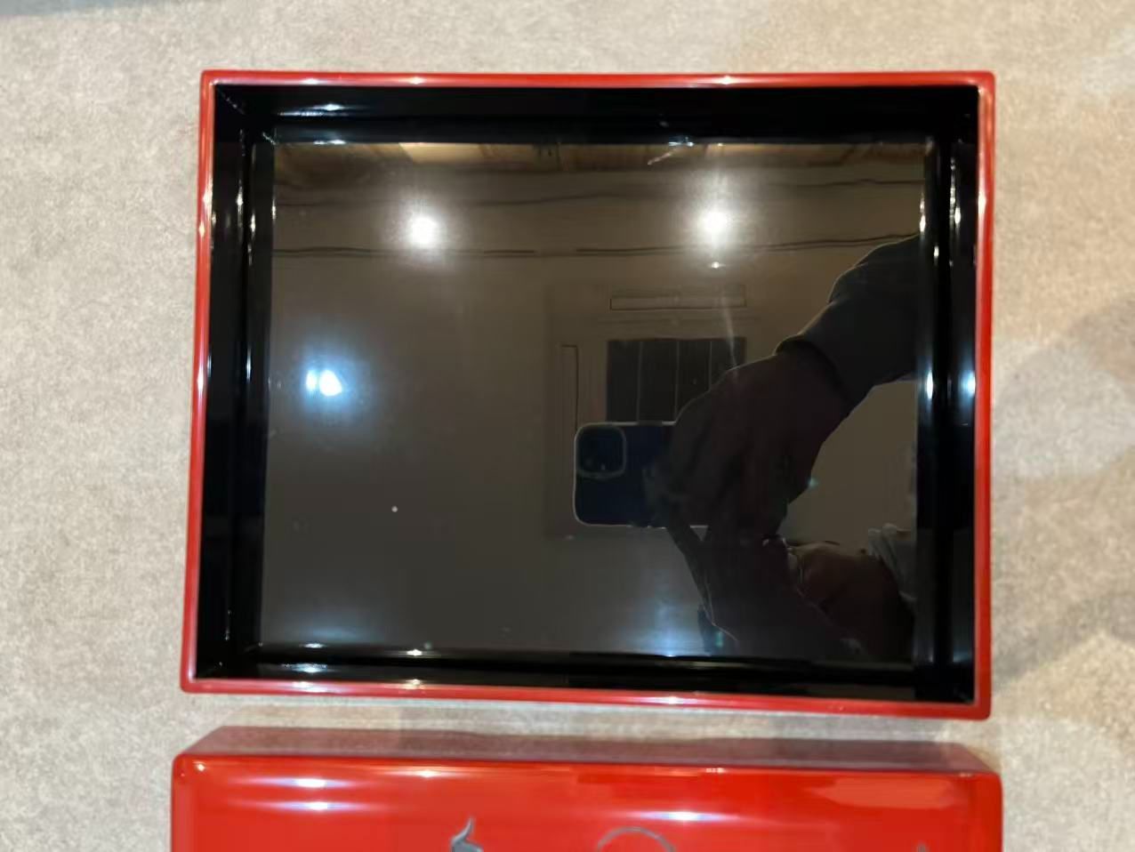 伝統工芸】琉球漆器 紅房 堆錦 雲龍文 漆塗 文庫箱 硯箱 美品 縁起物 