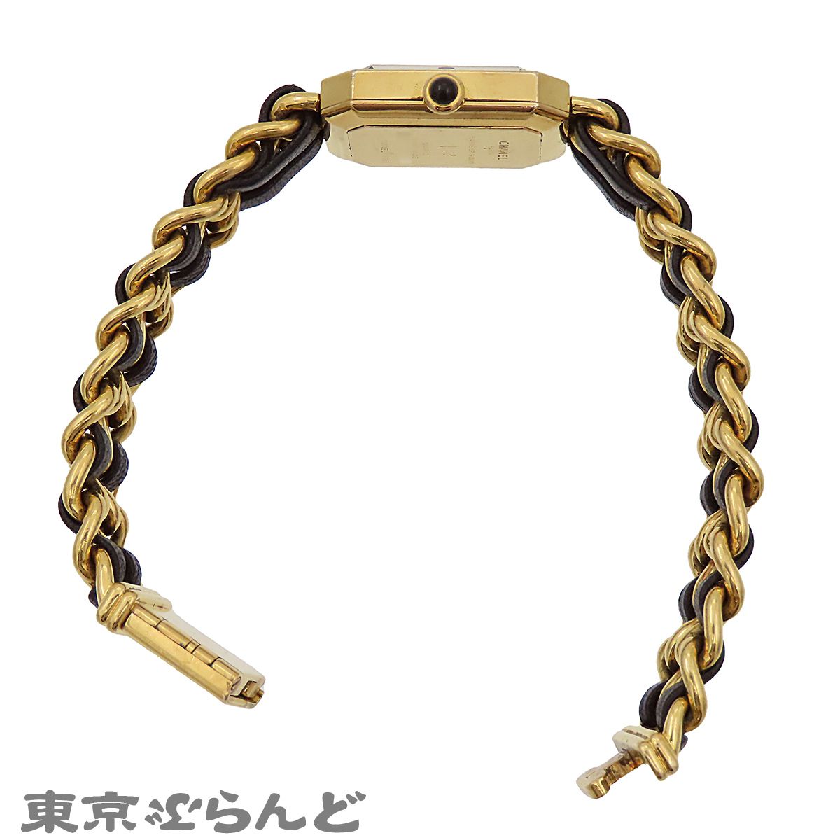 シャネル CHANEL プルミエール H0001 ブラックxゴールド GP レザー L