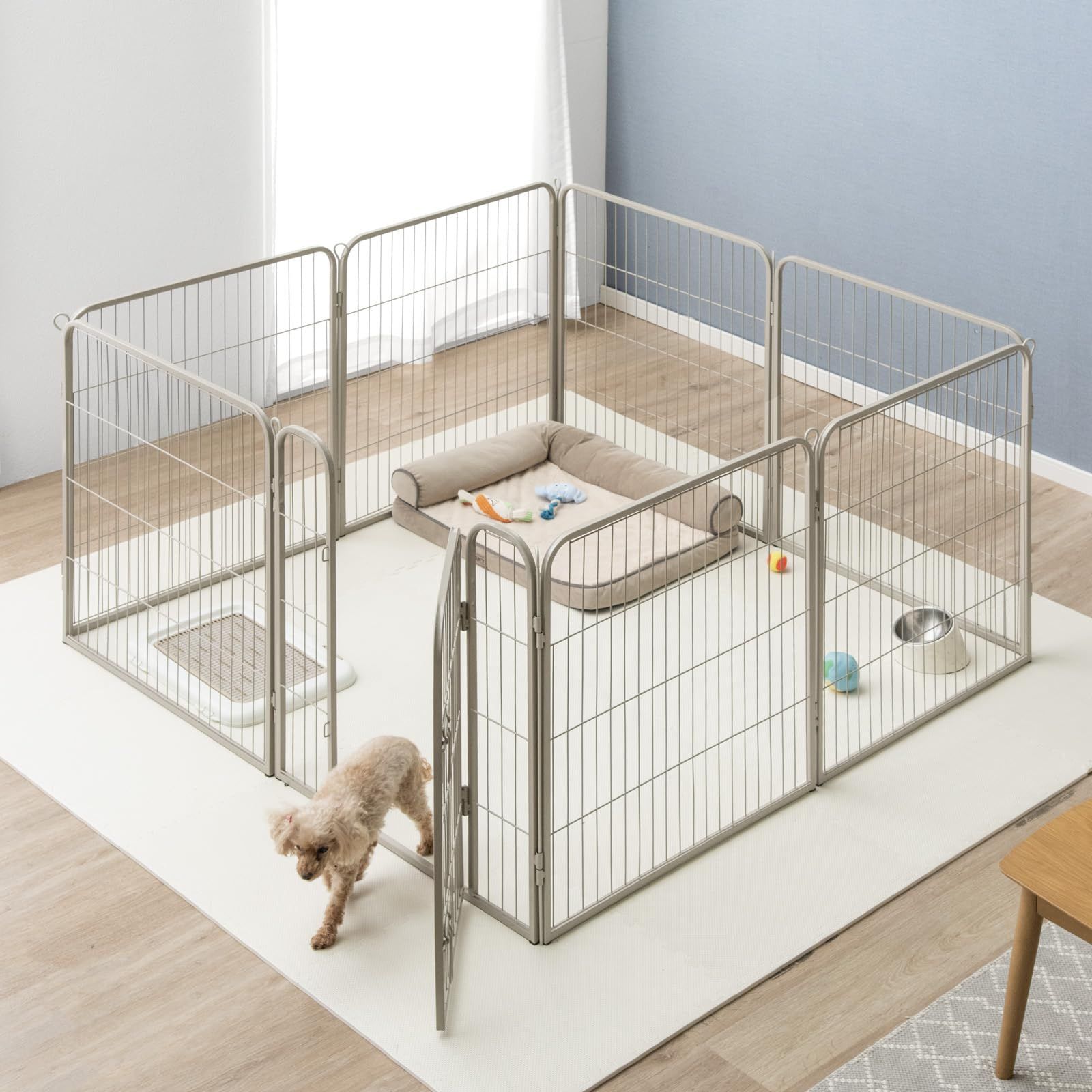 タンスのゲン ペットサークル 高さ 80cm ハイタイプ バリアフリー 屋内外兼用 高さ 80cm ロック ペットケージ 犬用 83900001(89034)ri
