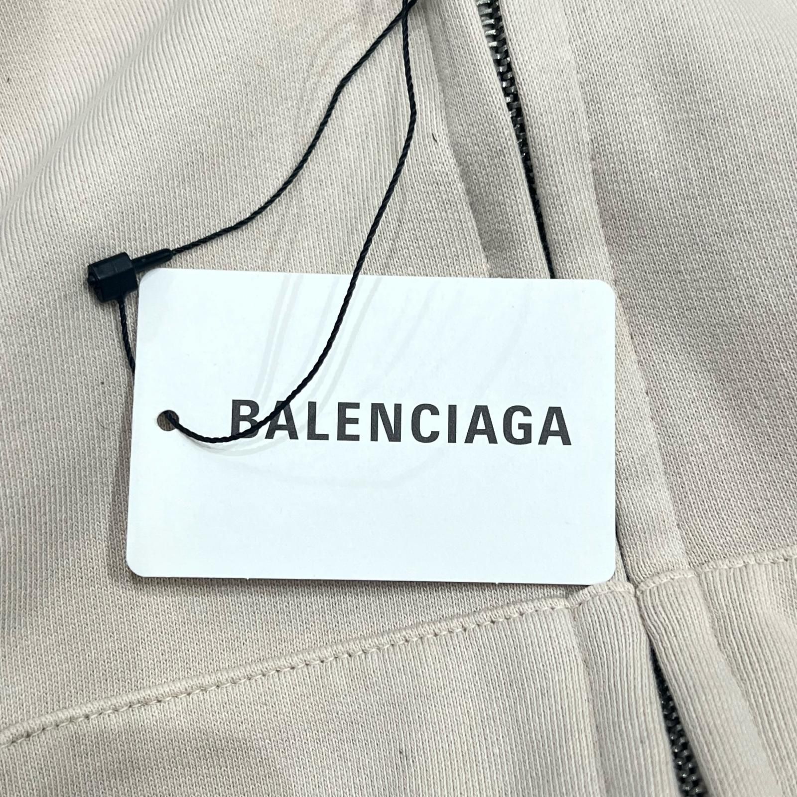 未使用 BALENCIAGA メタルBBステンシルプル オーバー ジップパーカー