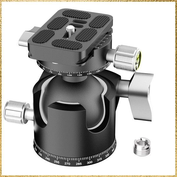 ☆彡送料無料でお届け☆彡 EMART 自由雲台 低重心 ボールベッド雲台 360度回転 ダンピング調整可能 最大耐荷重20kg アルミ合金 頑丈 小型 軽量 ギア雲台 1/4＂-3/8＂金属ネジコンバータ付き ヘッドカメラ/DSLRカメラ/三脚/一脚/スライダ