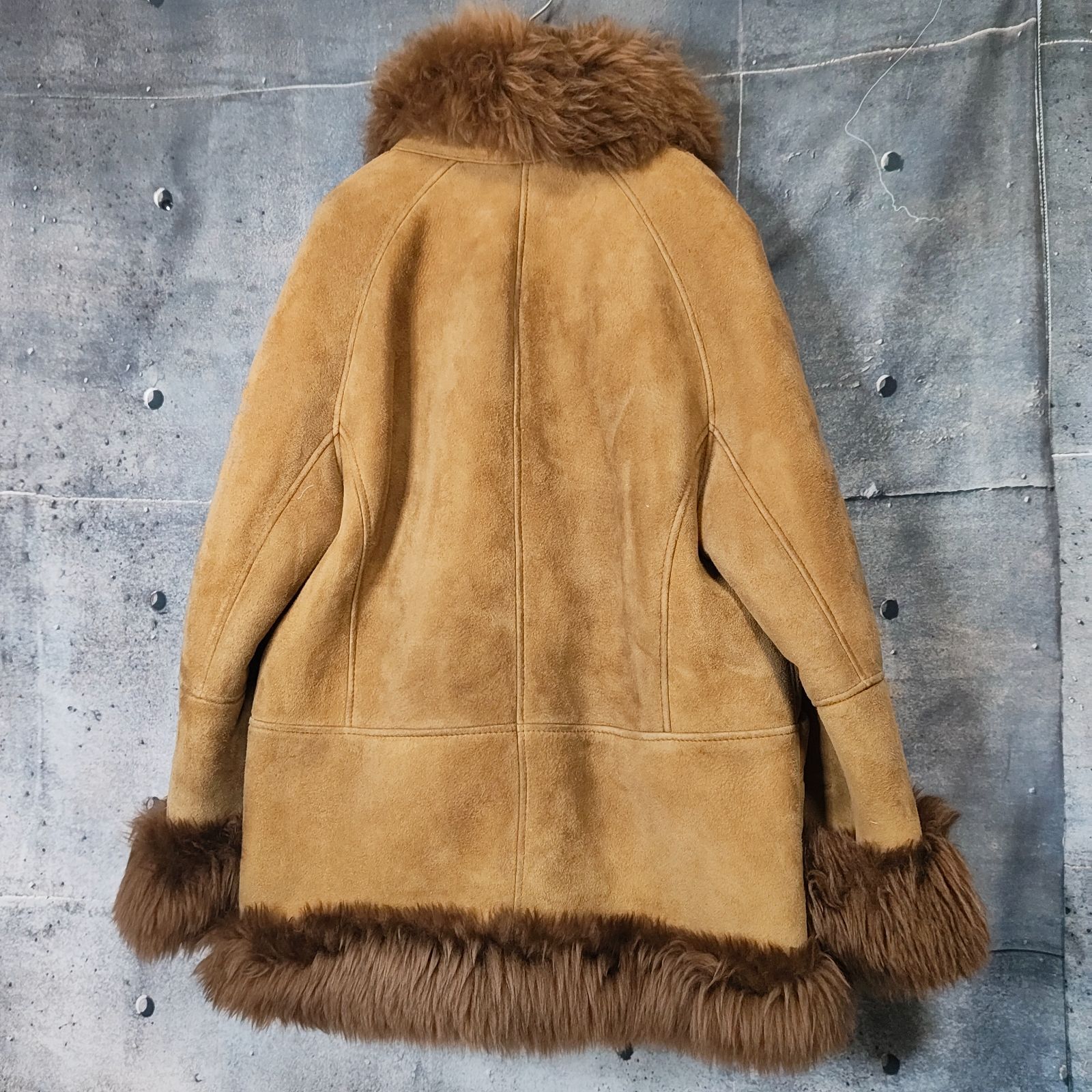 圧倒的ライオン感 80s リアルムートンコート メンズL相当 羊革 豪華