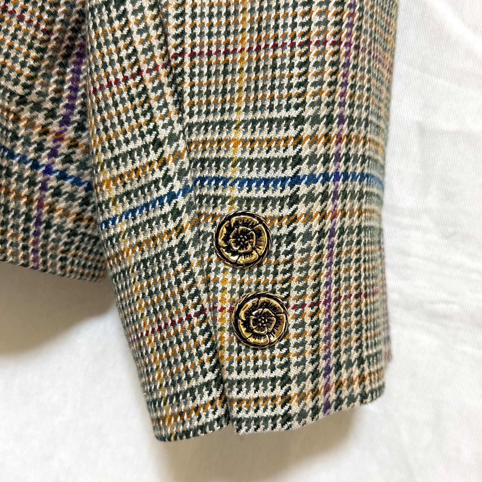 NINARICCI ニナリッチ 9 M テーラードジャケット チェック 金ボタン