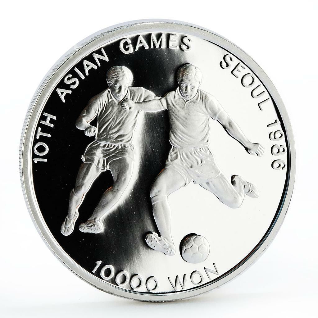 こ*う様 1986年 ソウルアジア競技大会 10,000ウォン銀貨 サッカー 記 韓国 10000ウォン 第10回ソウルアジア競技大会サッカープルーフ銀貨