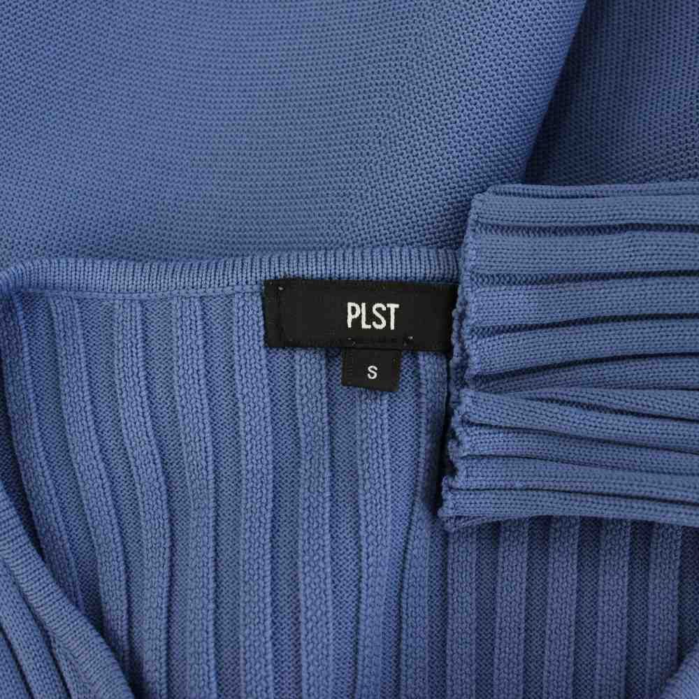 プラステ PLST 24AW ホールガーメントペプラムカーディガン S 青