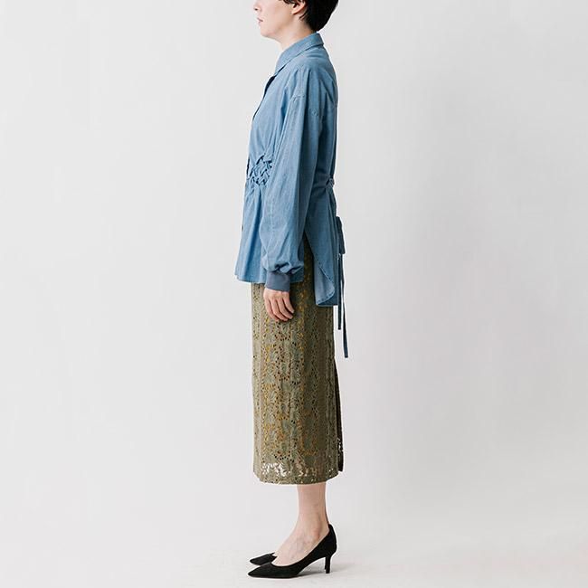 Lallia Mu ラリアムー ウエスト バスケット シャンブレーシャツ