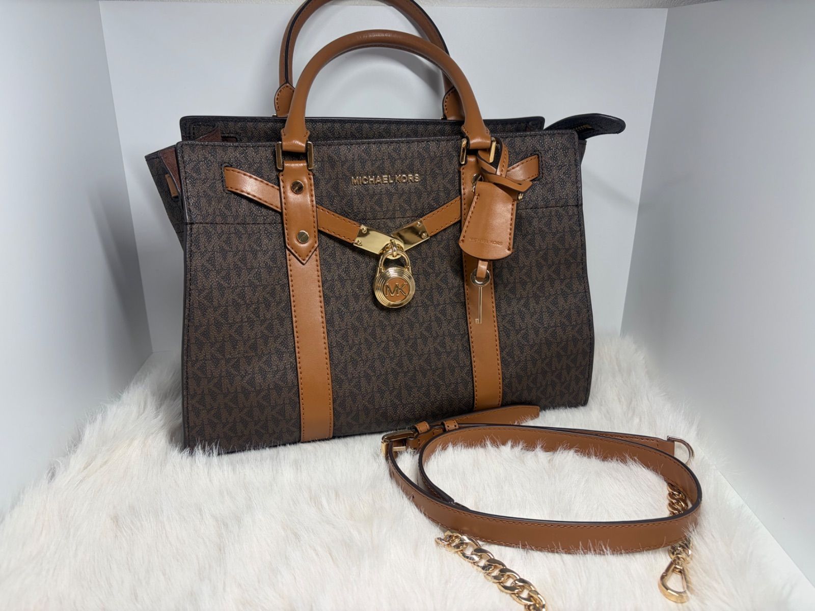 レディース [美品]MICHAEL KORS ハンドバック ショルダー付
