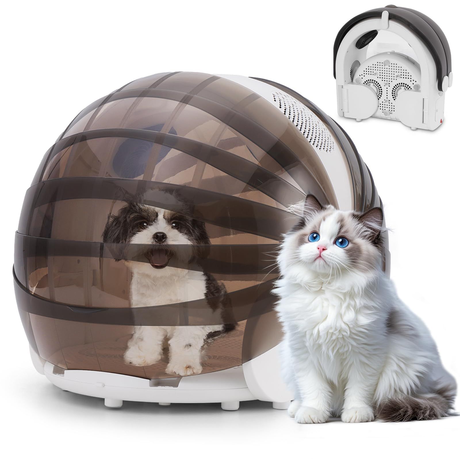 ペットドライルーム 猫 ドライボックス 折りたたみ 犬 ドライヤー ハウス 乾燥機 8基の高速ファン 静音 大容量 風速温度時間調整可能 オールシーズン マイナスイオン オゾン消毒 日本語取扱説明書ri