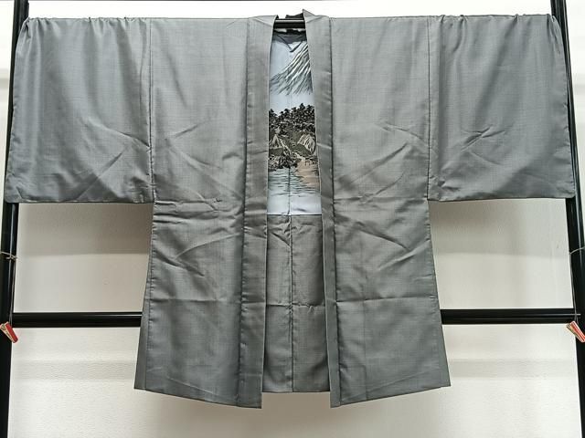 平和屋着物∞男性 長羽織 お召地 蚊絣 正絹 平和屋着物∞