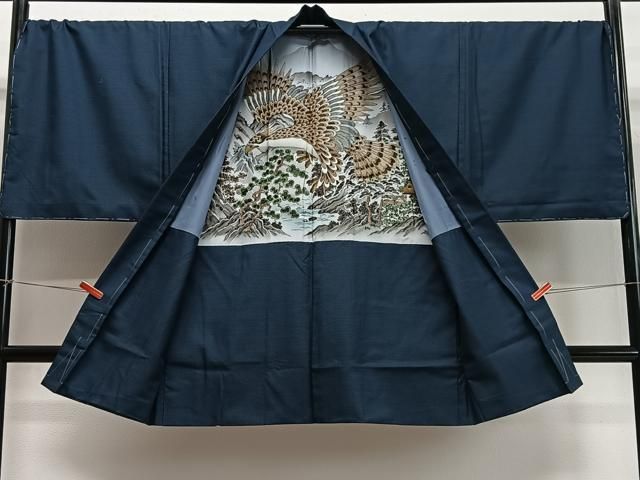 平和屋着物∞男性　長羽織　紬地　100亀甲　総詰め　正絹　逸品　未使用　CABD4547ua 平和屋着物∞男性 長羽織 紬地 100亀甲 総詰め 正絹 逸品 未使用