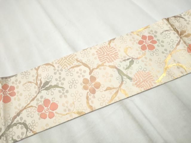 平和屋1□九寸名古屋帯 花唐草文 金通し地 逸品 CAAH9325hy