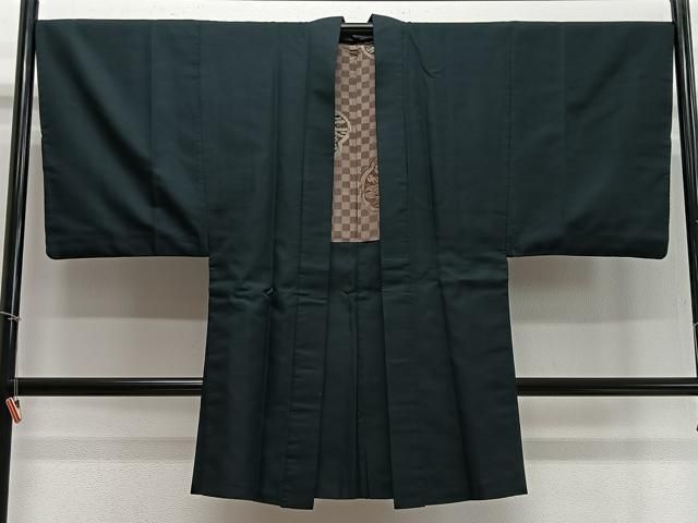 平和屋着物∞羽織　黒地　正絹　逸品　CABD4602ua 平和屋着物∞男性 長羽織 お召地 蚊絣 正絹 平和屋着物∞