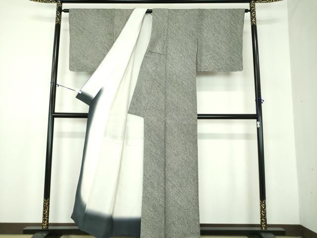 平和屋着物●大変加工の良い総絞り小紋　黒地　正絹　逸品　DABB4903ps 平和屋着物○大変加工の良い総絞り小紋 黒地 正絹 逸品 DABB4903ps