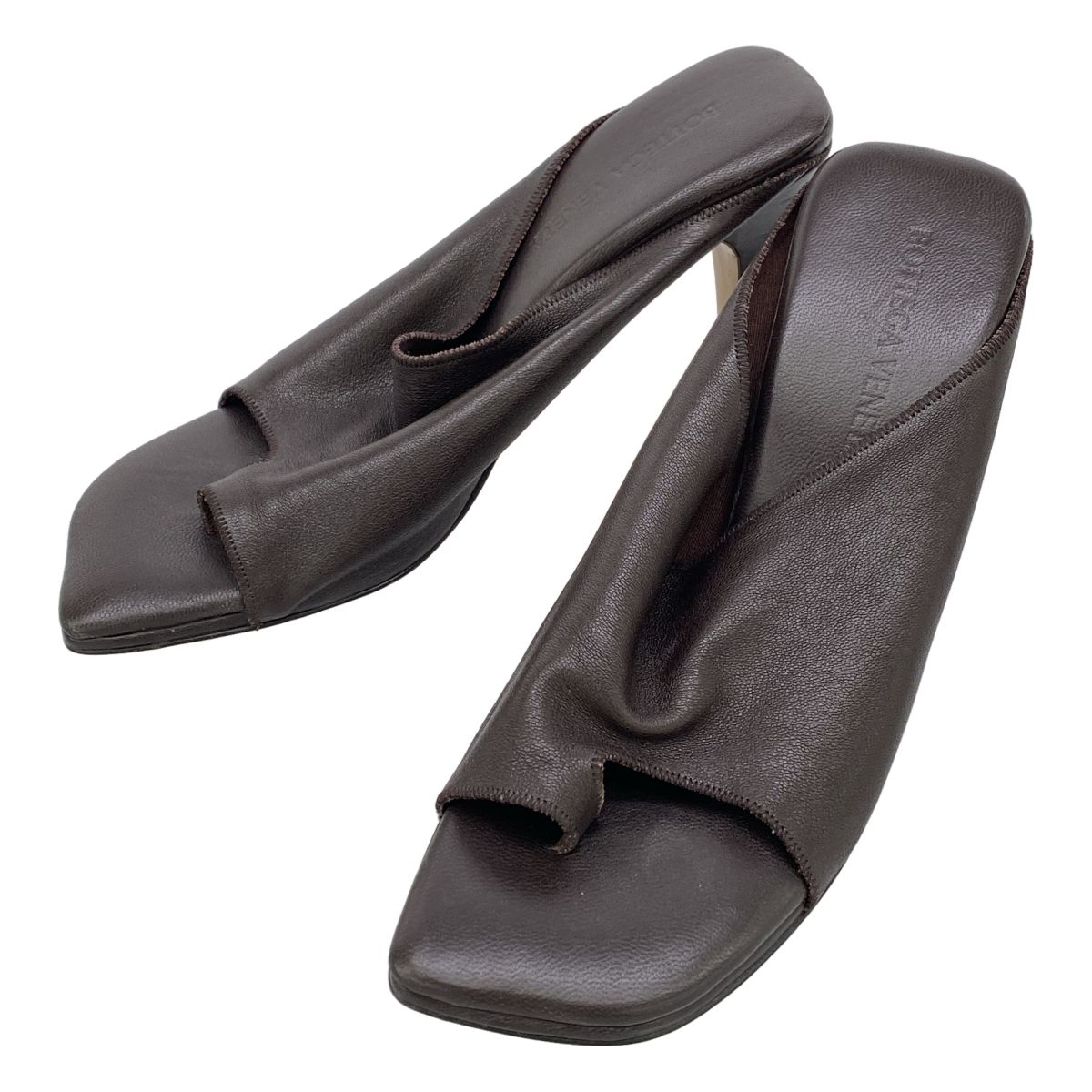 BOTTEGA VENETA ボッテガヴェネタ レザーミュールサンダル ブラウン 34