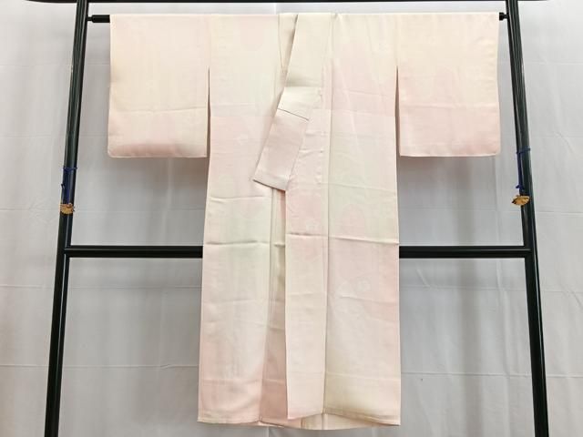 平和屋着物●長襦袢　袷　舞桜文　暈し染め　半衿刺繍　正絹　逸品　AABF0546fy 平和屋着物○長襦袢 袷 舞桜地紋 暈し染め 鈴乃屋扱い 半衿刺繍 正絹