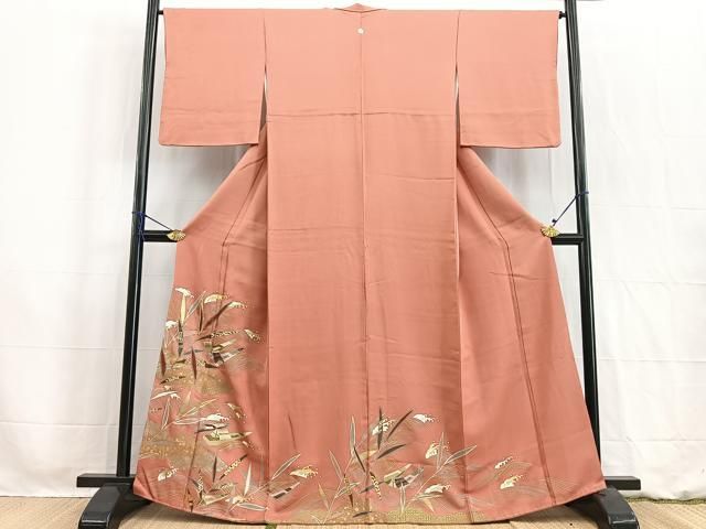 平和屋野田店□豪華振袖 駒刺繍 流水牡丹文 金彩 逸品 BAAJ0200hj 駒