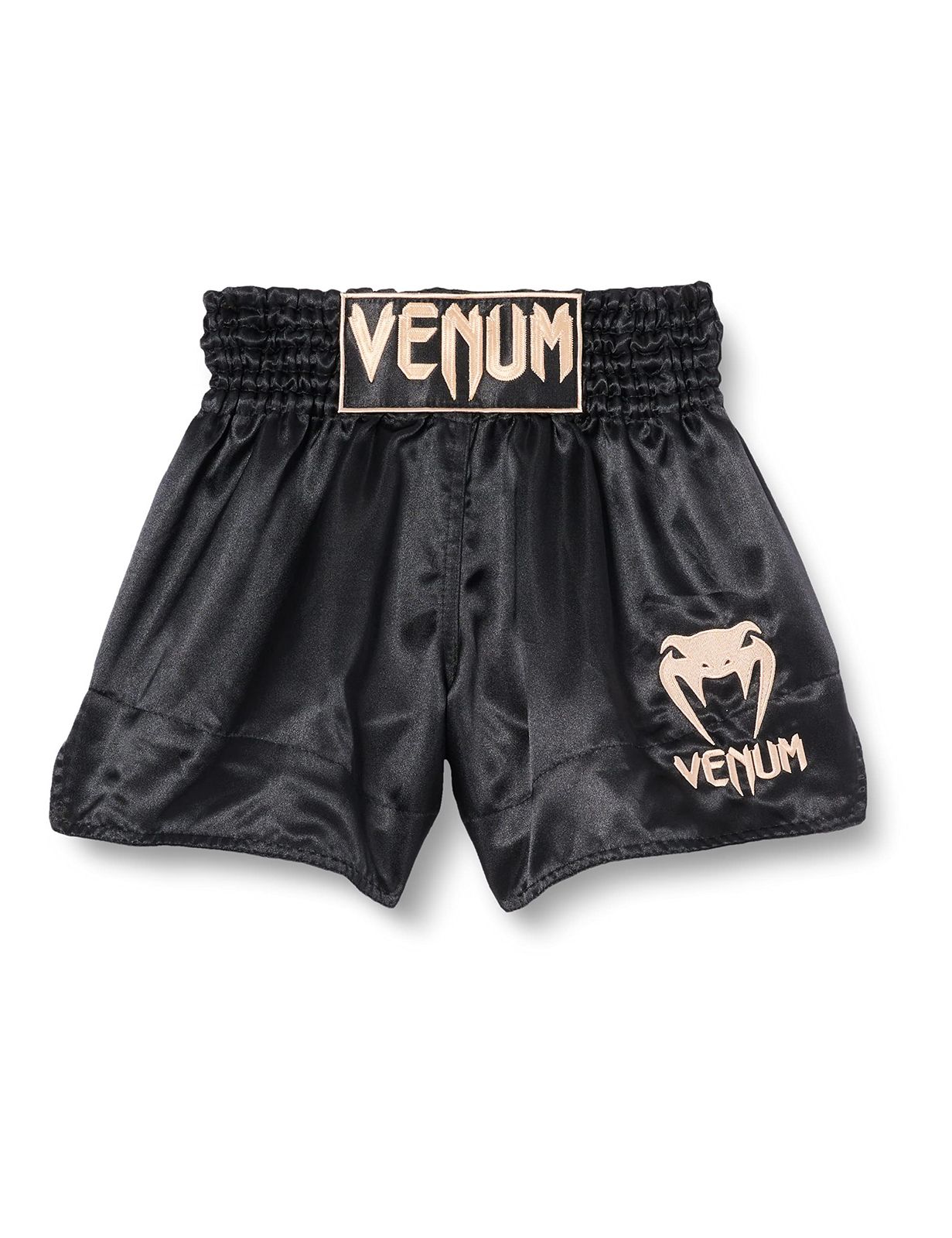 VENUM ムエタイトランクス MUAY THAI SHORTS CLASSIC (ブラック×ゴールド) //キックパンツ ボクシング トランクス スポーツウェア 格闘技 (XS) [ブラック/ゴールド] [XS]
