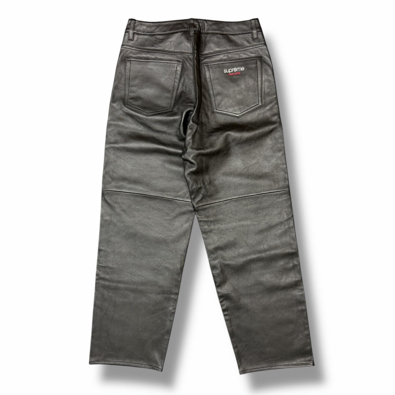国内正規 Supreme 24AW Leather Baggy 5-Pocket Jean レザーバギー5