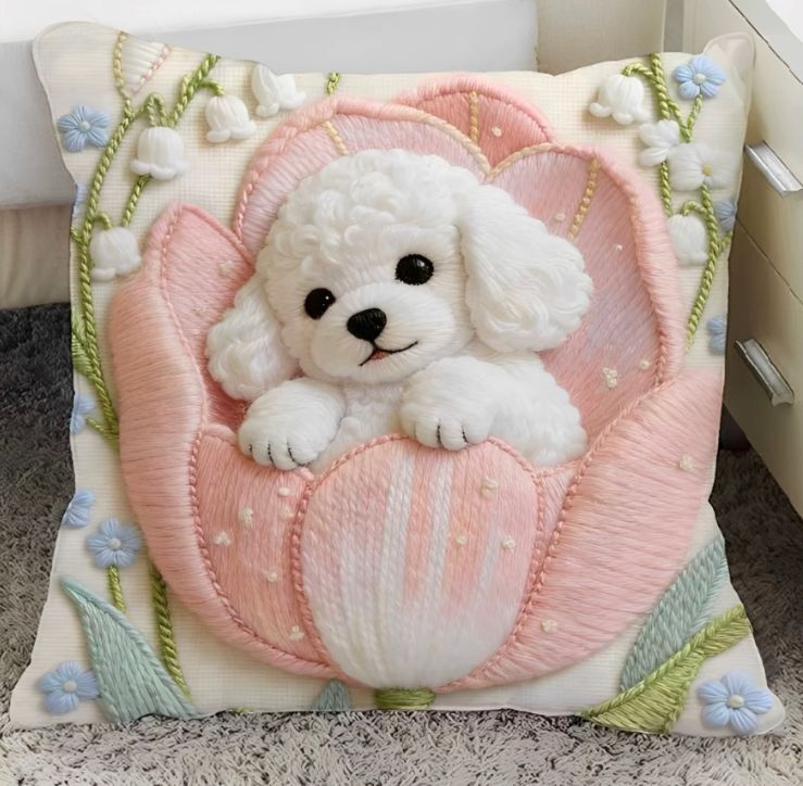 新品 猫柄ネコ　クッション花フラワー 北欧風かわいい インテリア ソファ抱き枕