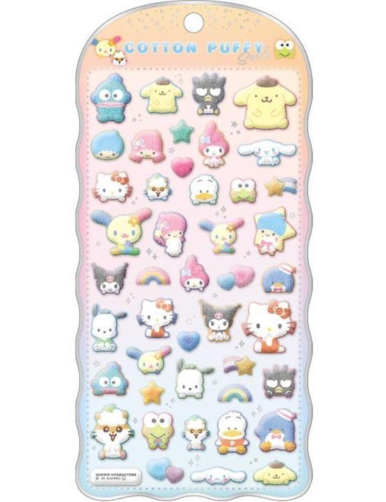 正規品】コットンパフィー シール サンリオ マイメロ＆クロミ