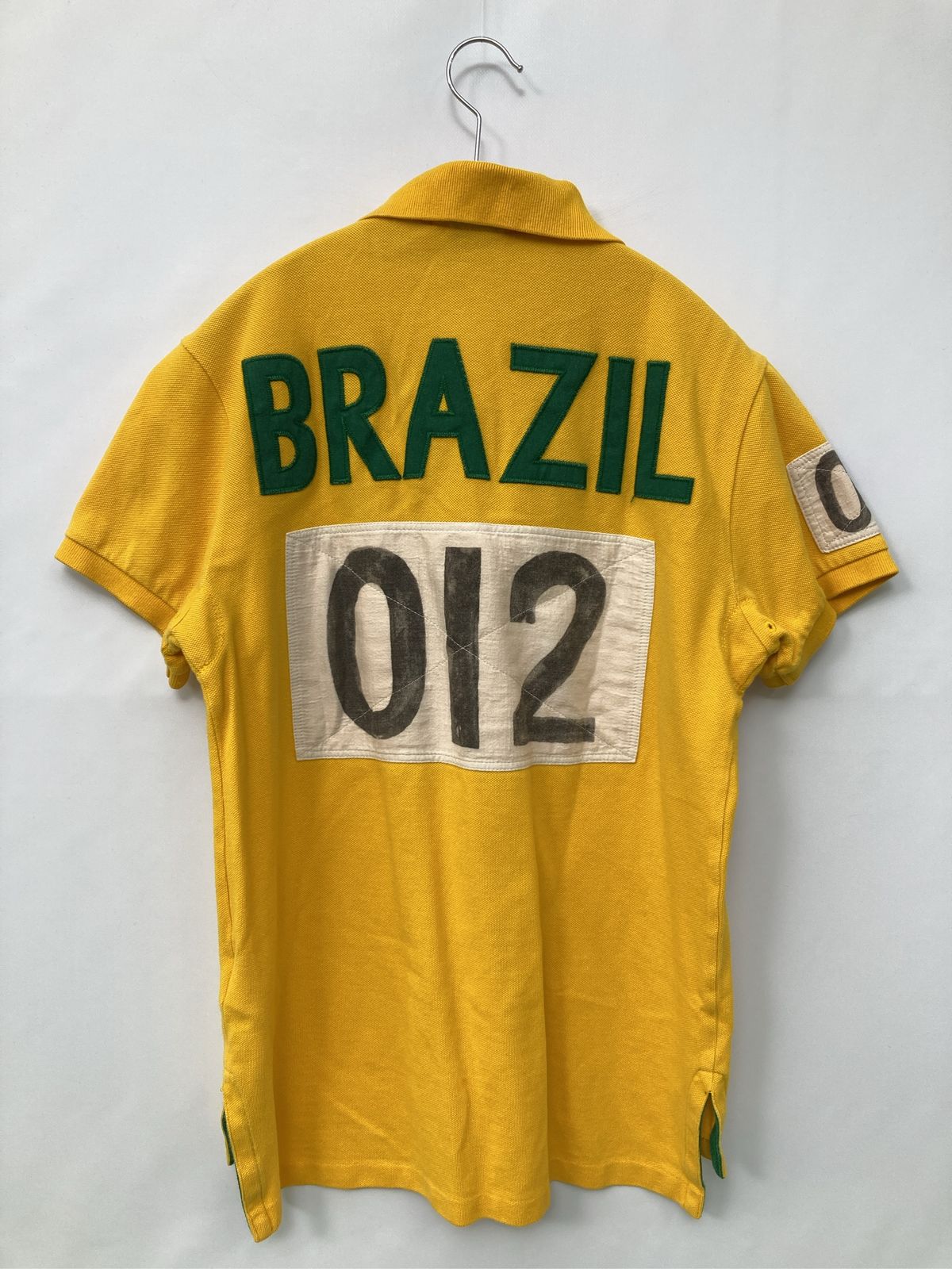 IS144人気デザインポロバイラルフローレン刺繍ボーダー中肉Vネック