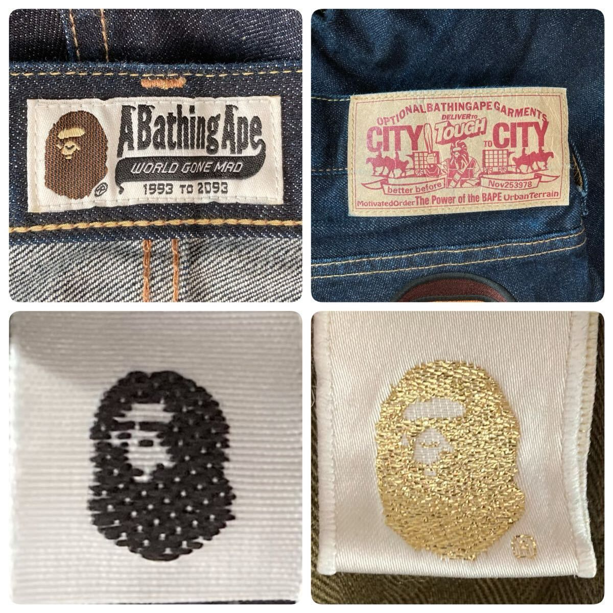 ブランド別 Milo 刺繍 デニム ハーフパンツ Sサイズ a bathing ape