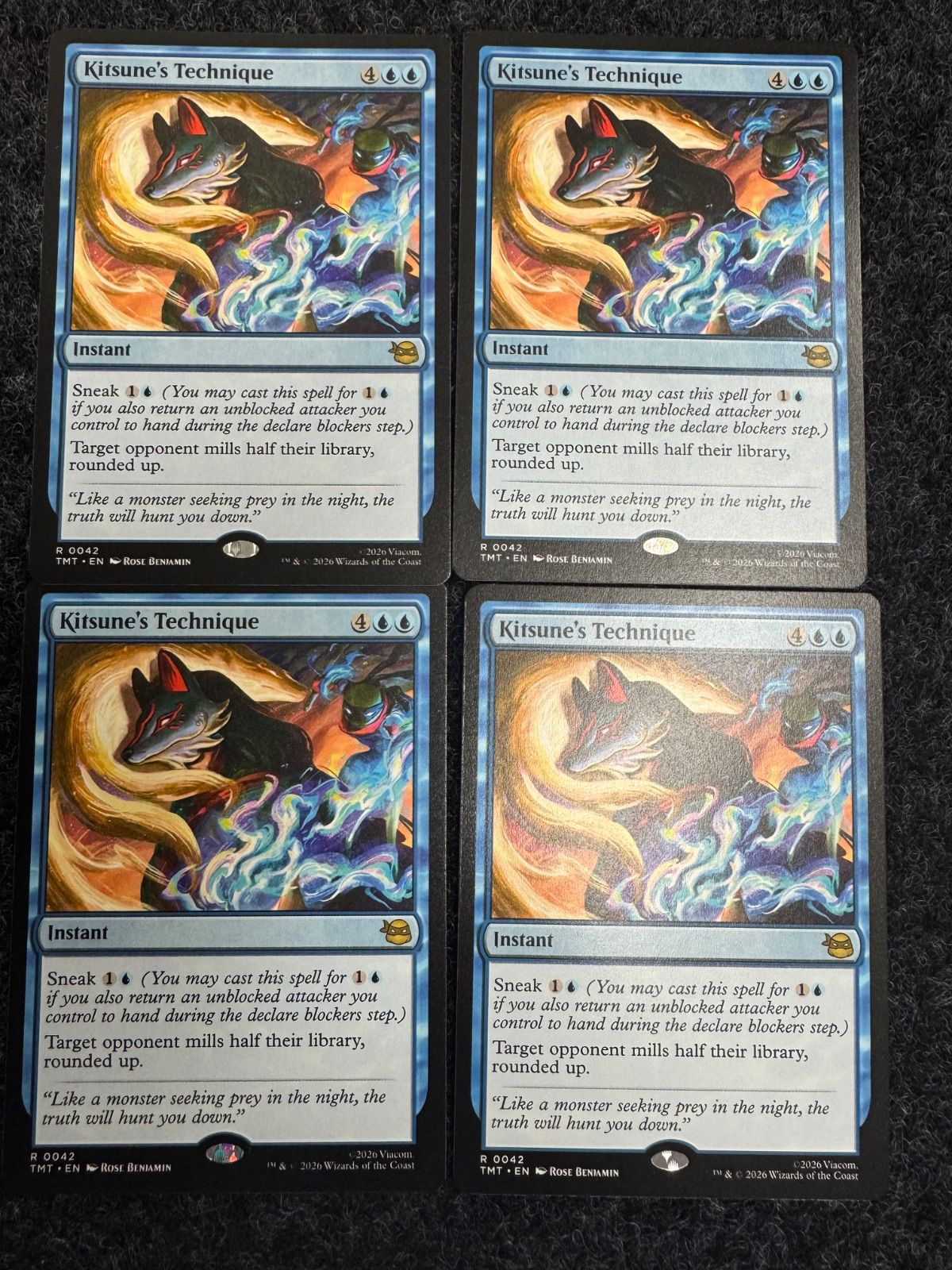 MTG 日本語版 キツネの奥義 4枚セット ミュータントタートルズ MTG キツネの奥義 英語 TMT ミュータント タートルズ 4枚セット まとめ