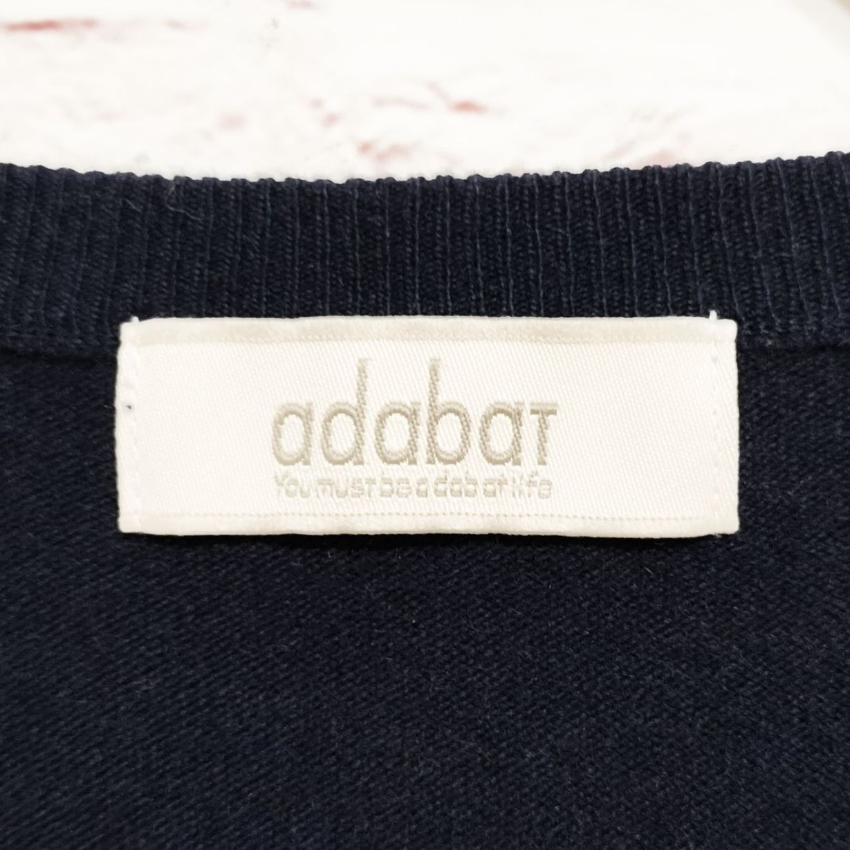 アンゴラ混】アダバット adebat アーガイルニット 胸 アーム刺繍 