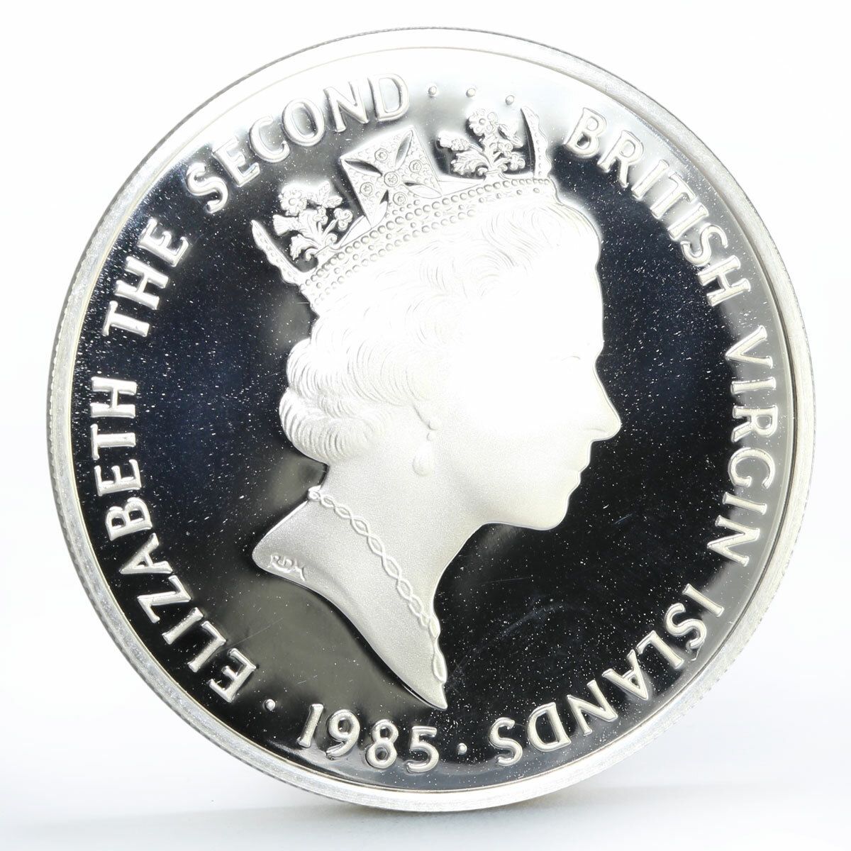 イギリス領ヴァージン諸島 20ドル金聖体顕示台プルーフ銀貨 1985年 