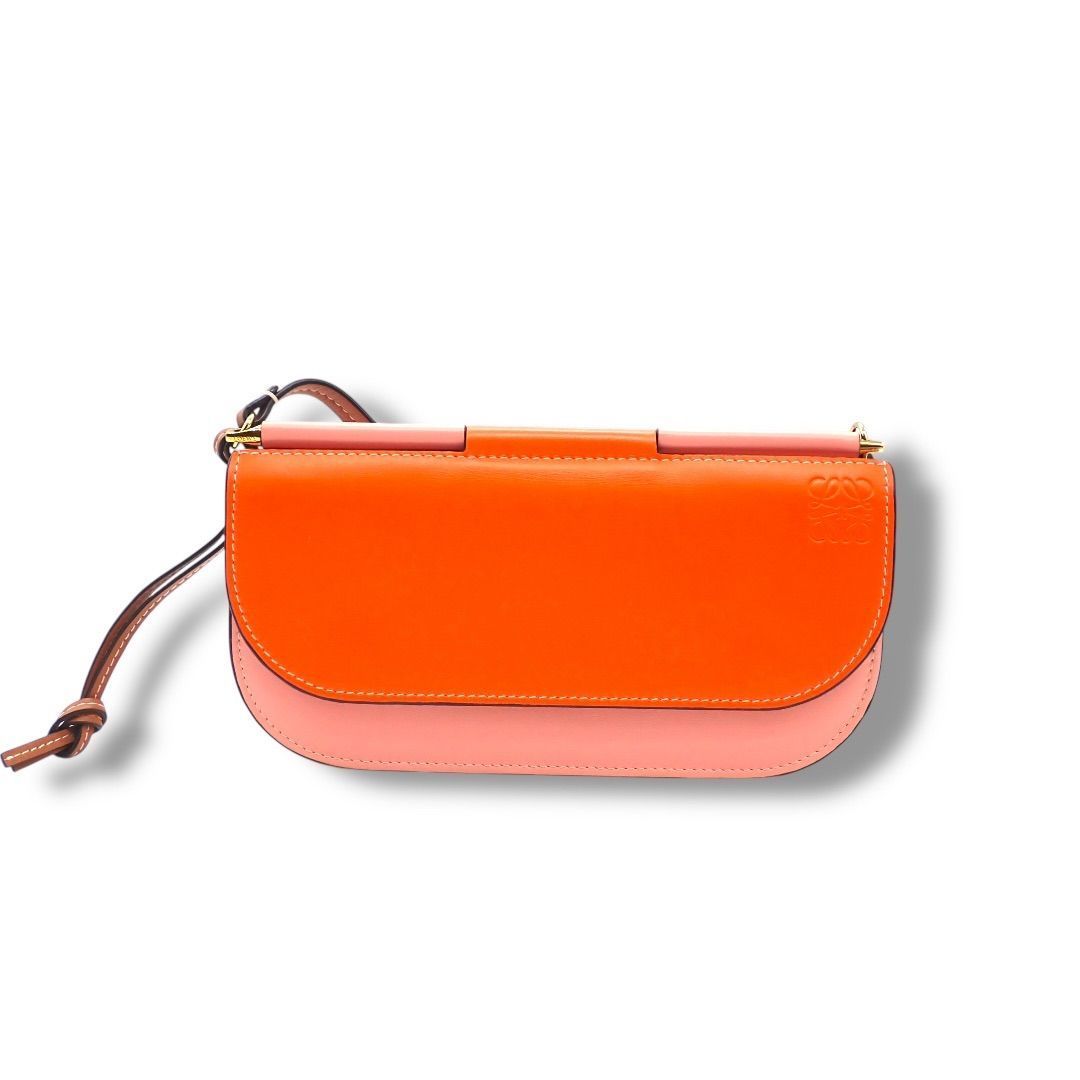 ロエベ LOEWE ゲートポシェット レザー ショルダーバッグ オレンジ 