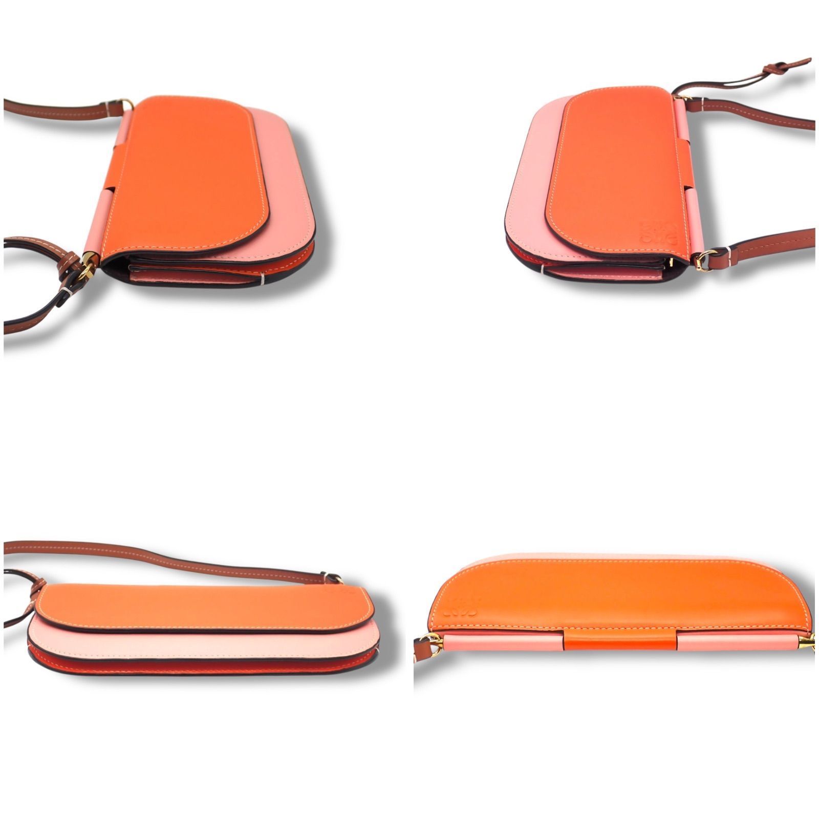 ロエベ LOEWE ゲートポシェット レザー ショルダーバッグ オレンジ 