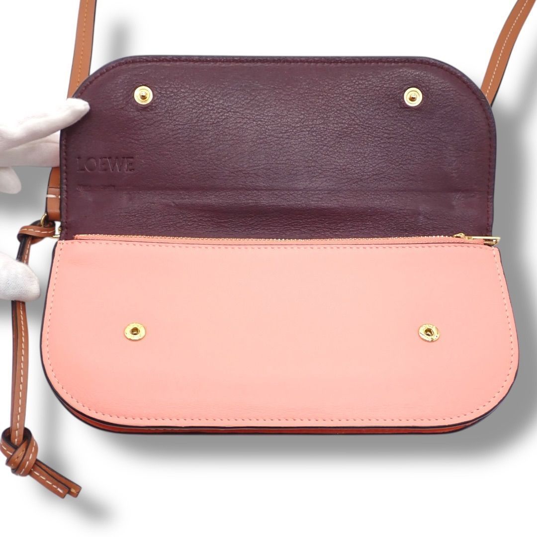 ロエベ LOEWE ゲートポシェット レザー ショルダーバッグ オレンジ 