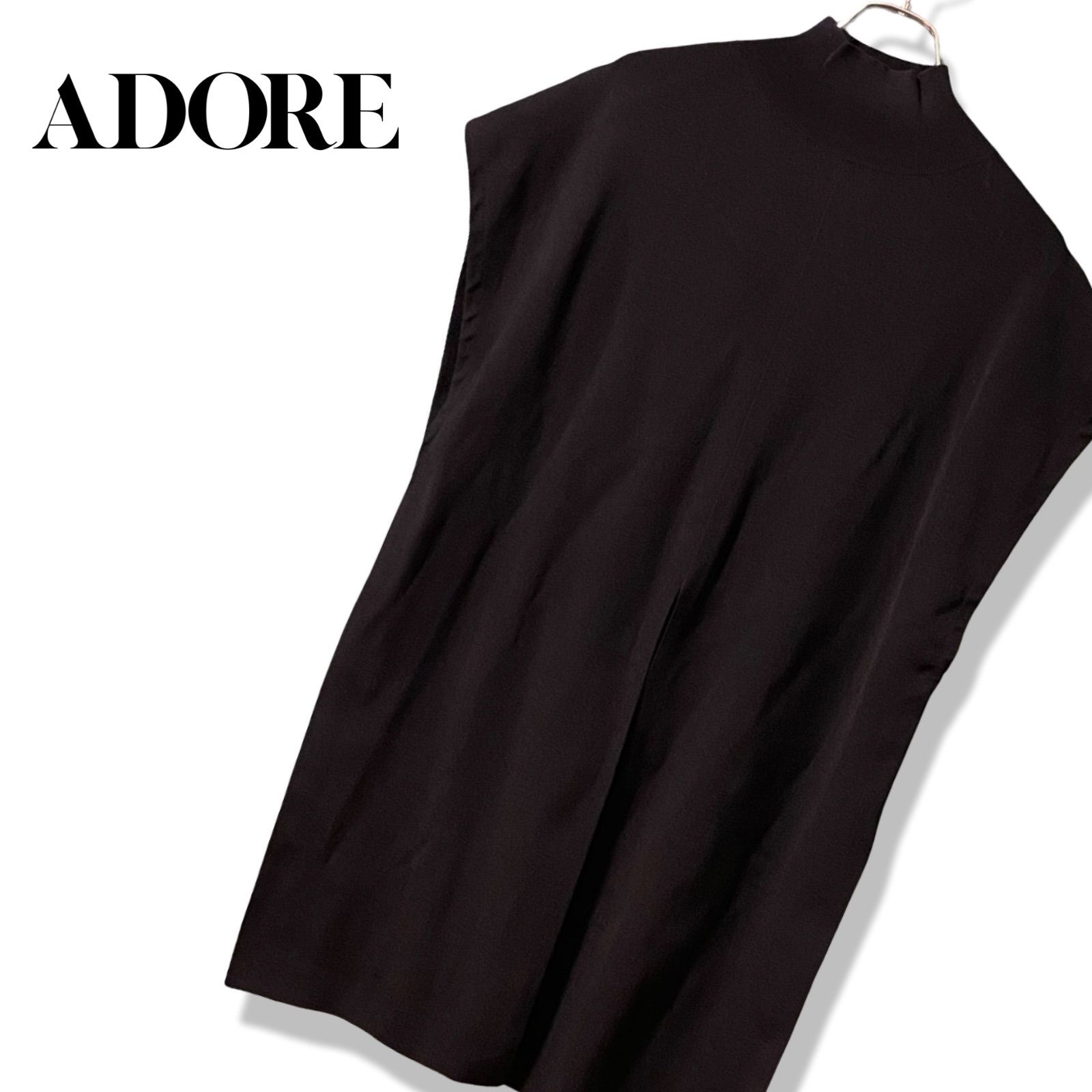 ADORE アドーア ブラック レディース トップス チュニック ひざ丈 