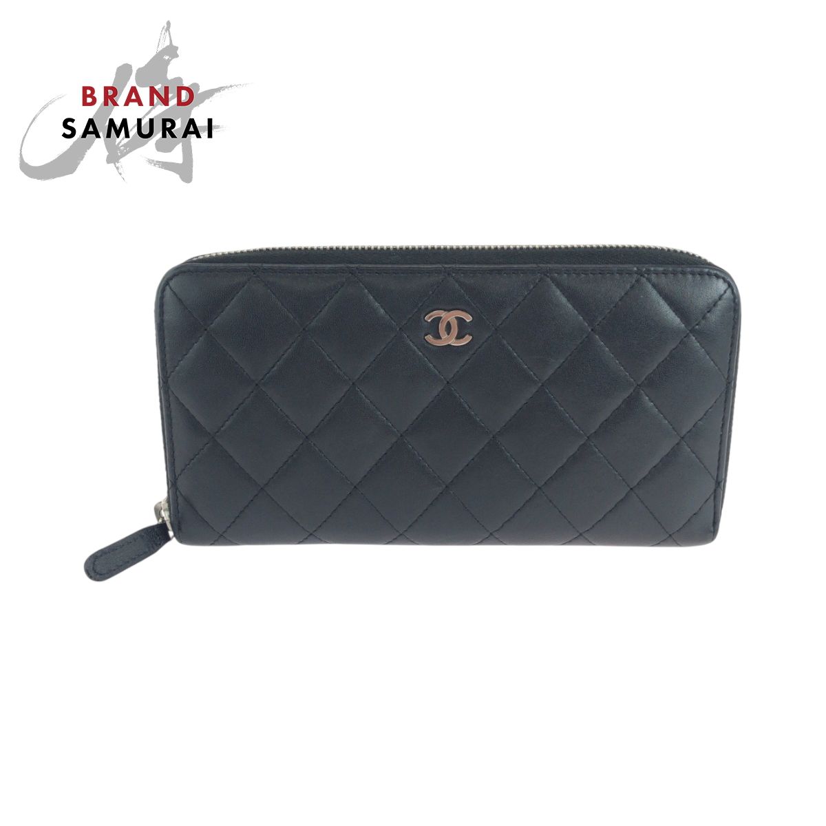 美品 CHANEL シャネル マトラッセ ココマーク ブラック 黒 シルバー金具 ラムスキン 長財布 ラウンドファスナー レディース 502825 【中古】 美品 CHANEL シャネル マトラッセ ココマーク ブラック 黒 シルバー