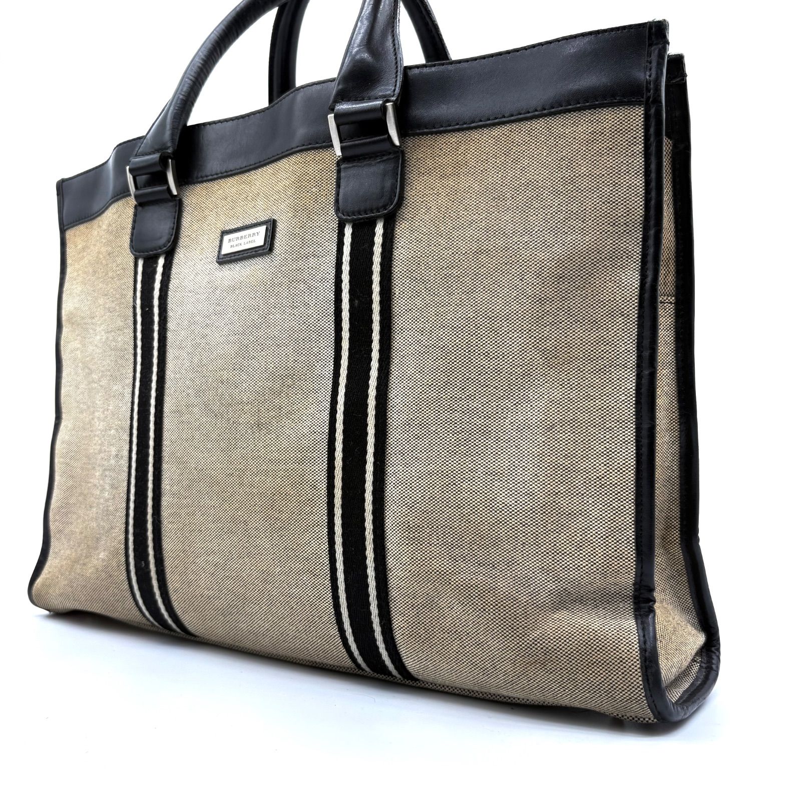 BURBERRY BLACK LABEL canvas leather business totebag バーバリー 