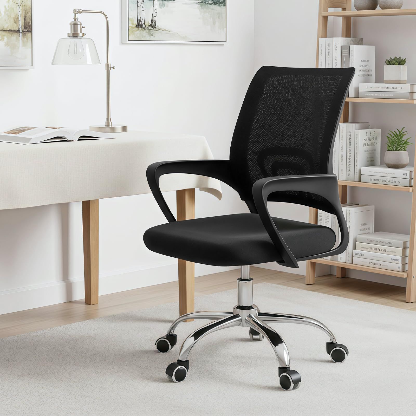 デスクチェア オフィスチェア 人間工学設計 PUキャスター メッシュ 通気性 サポート力 座面昇降 360度回転 高反発クッション 疲れにくい 腰痛予防 コンパクト テレワーク|在宅勤務|勉強用ri