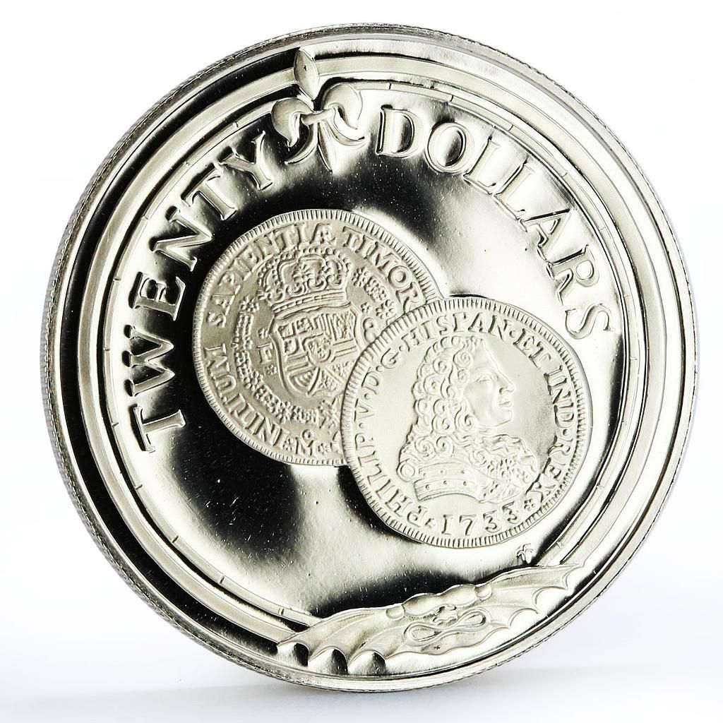 【未使用級】英領ヴァージン諸島 20ドル銀貨 1985年 SV925 英領ヴァージョン諸島銀貨 20ドル 1985年在銘 プルーフ 19.5g SV925