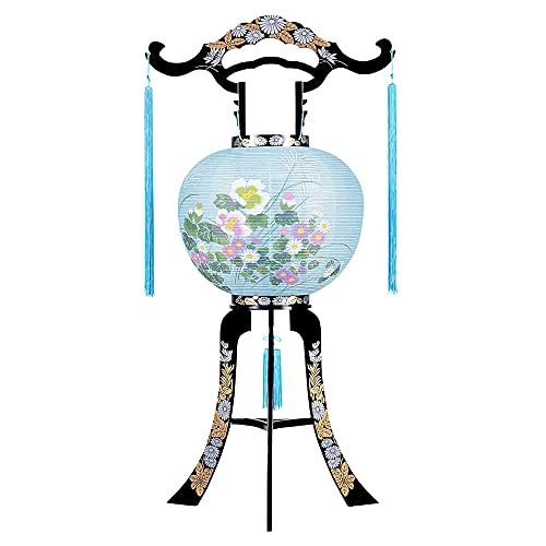 新品 京仏壇はやし 盆提灯 盆ちょうちん 【 回転灯付き提灯 沢泉 】◆高さ85cm (PC製 置き提灯) 【京仏壇はやしオリジナルクロスセット】