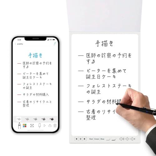 smartpen 1-in-1 デジタルペンスマートライティングセット ? ペーパーノートのデジタル化、保存、共有のためのリアルタイム同期 ? デジタルノートテイキング機能を備えた電子ノートブック ? ノート取り、絵画、教室、会議、試験に最適 ? Ophari