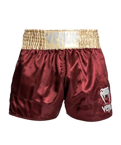 新品 ムエタイトランクス CLASSIC //ヴェナム ベナム キックパンツ ボクシング トランクス スポーツウェア トレーニング 格闘技 (バーガンディ×ゴールド×ホワイト X-Small)