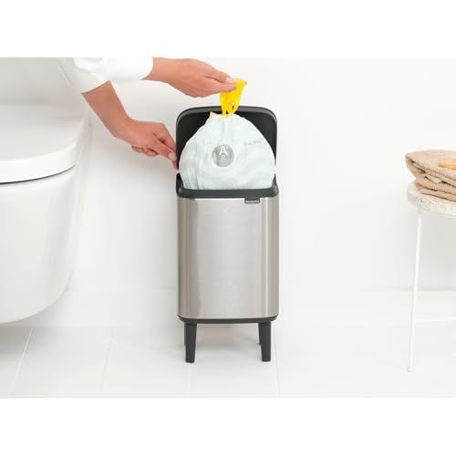 新品 ブラバンシア ゴミ箱 蓋付き 手動式 耐水性 4L 幅20×奥行17.2×高 
