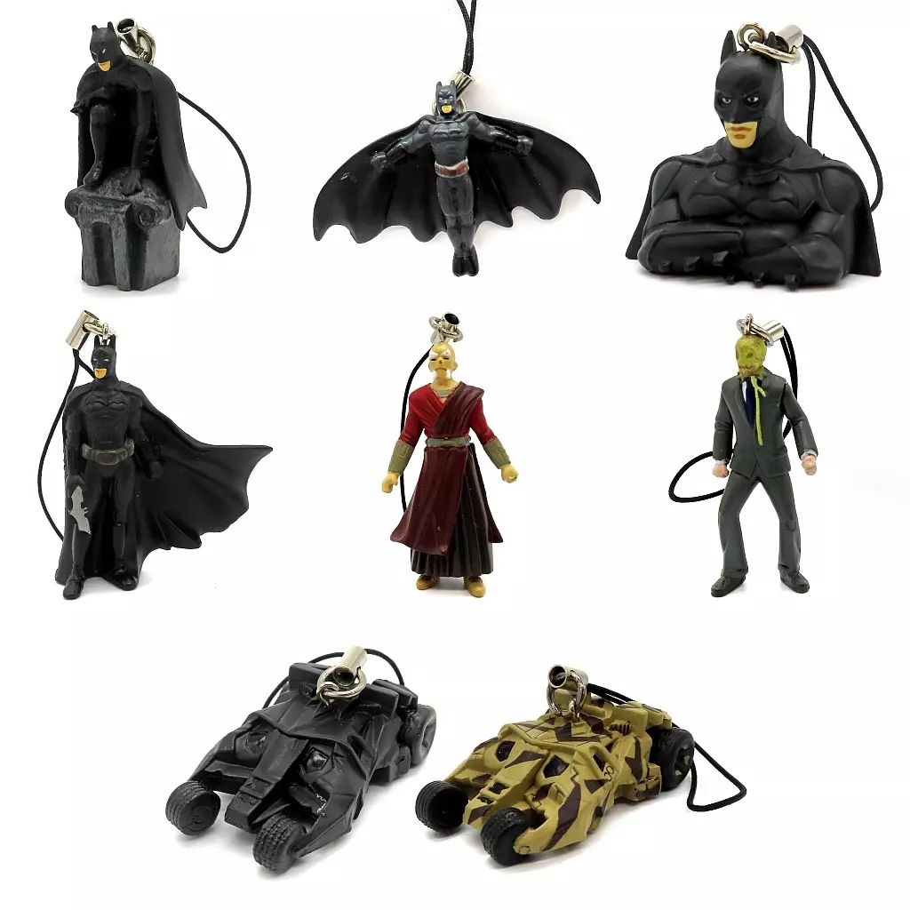 中古】食玩 ストラップ 全8種セット 「バットマン ビギンズ フィギュア