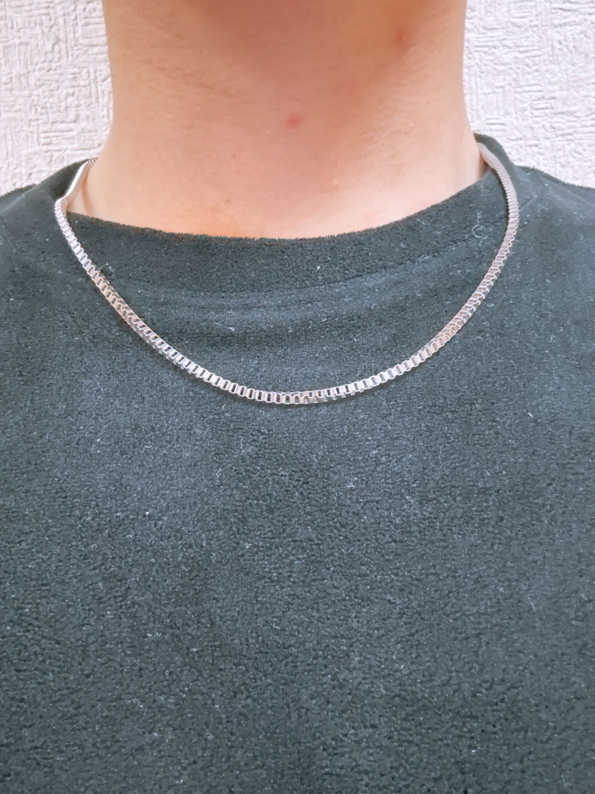 ネックレス メンズ チタン 2.5mm ベネチアンチェーン 50cm シルバー 