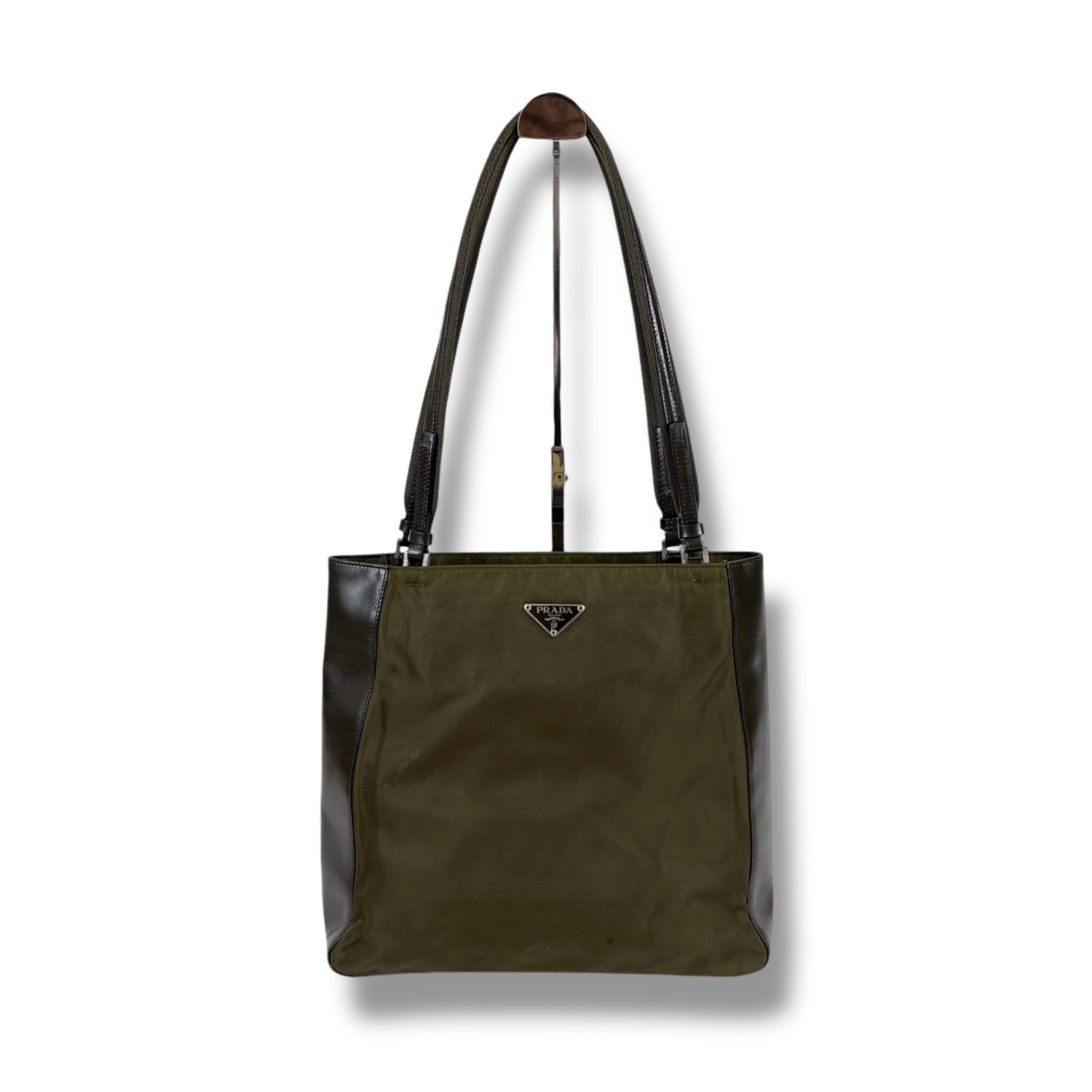 プラダ PRADA トライアングルロゴ ミニトートバッグ セミショルダー 