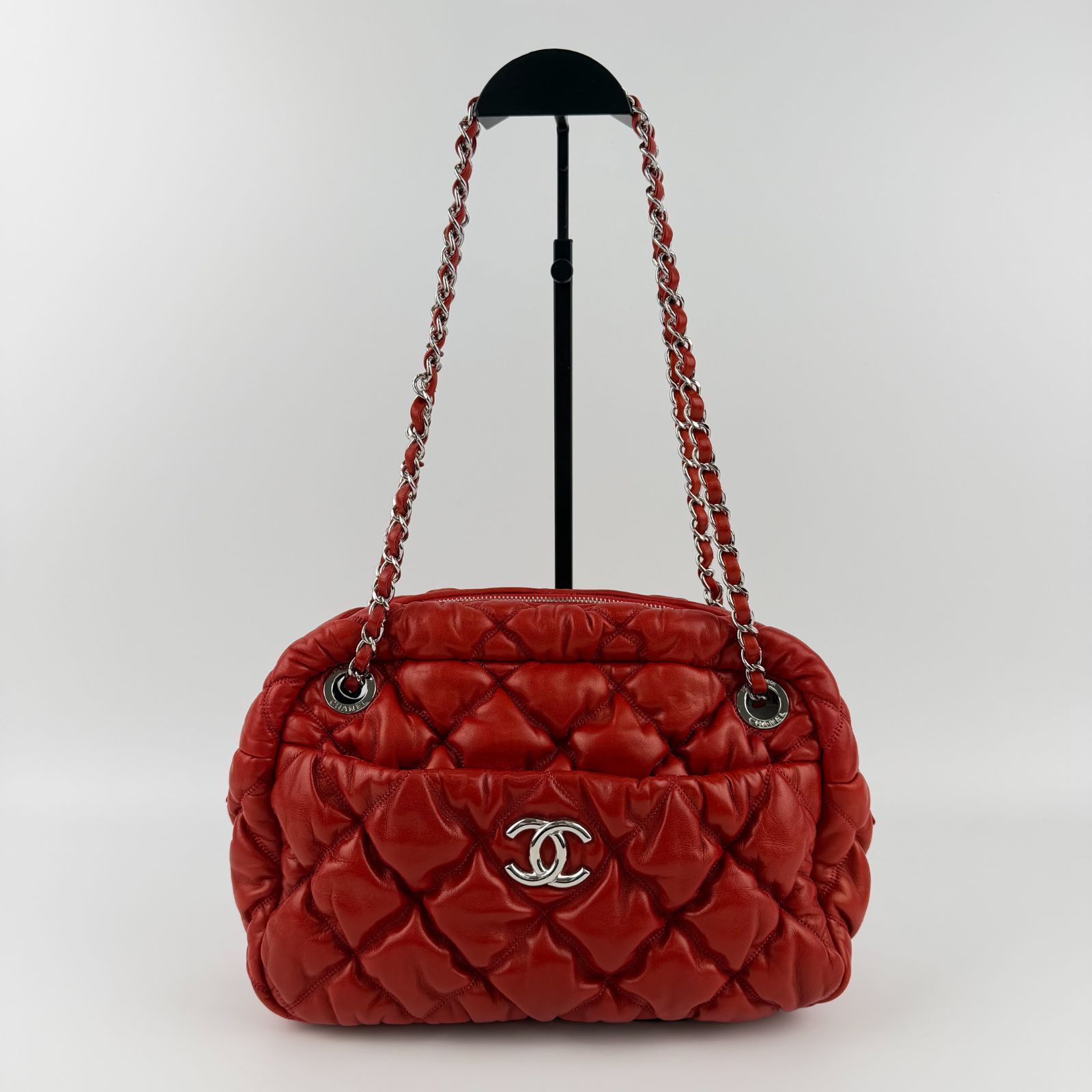 中古】CHANEL シャネル ココマーク バブルキルト チェーンショルダー 